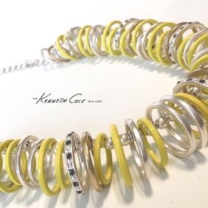 NWT KENNETH COLE Silver Crystal Hoop Necklace